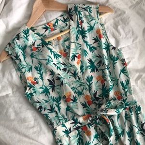 Pineapple Preppy Retro Anthro Dress Karen Walker